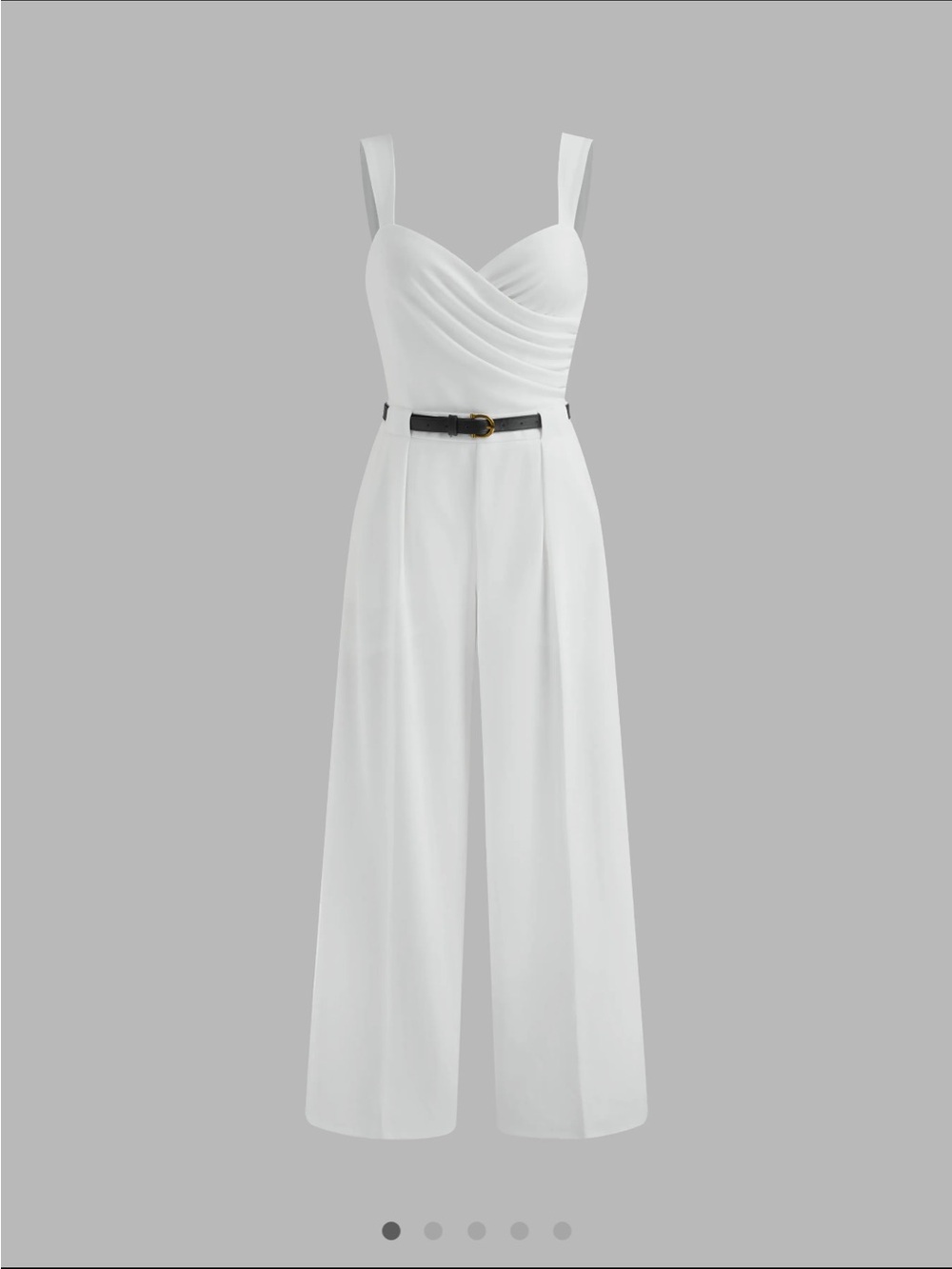 CIDER White Wide-Leg Jumpsuit with Belt